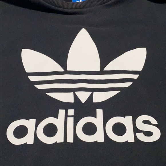 Adidas leaf logo crew neck sweatshirt size L EUC - Picture 2 of 9